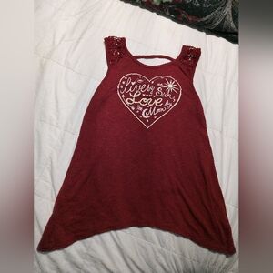 Women's Red Sleeveless Tank Top
